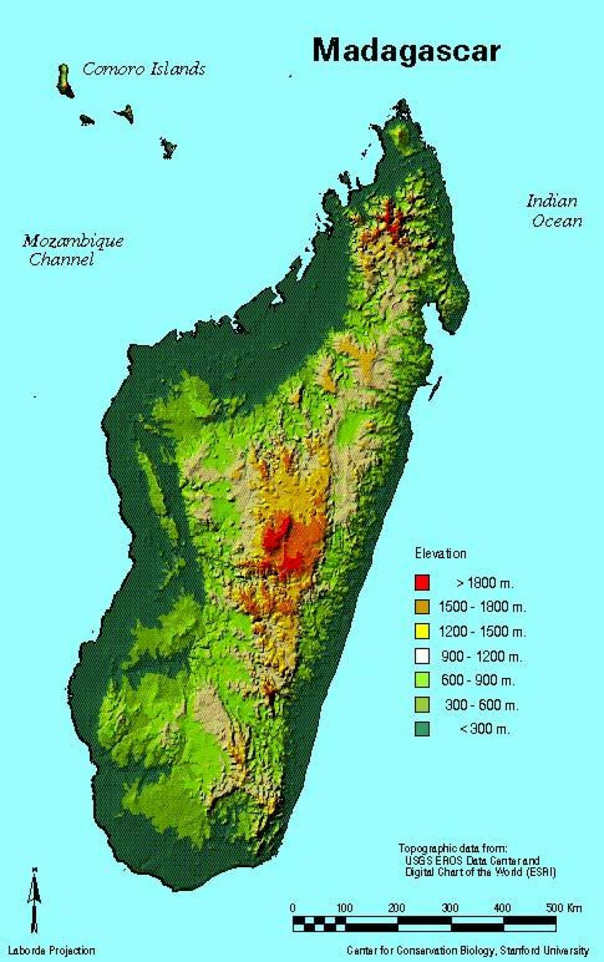 kaart van Madagaskar geografie