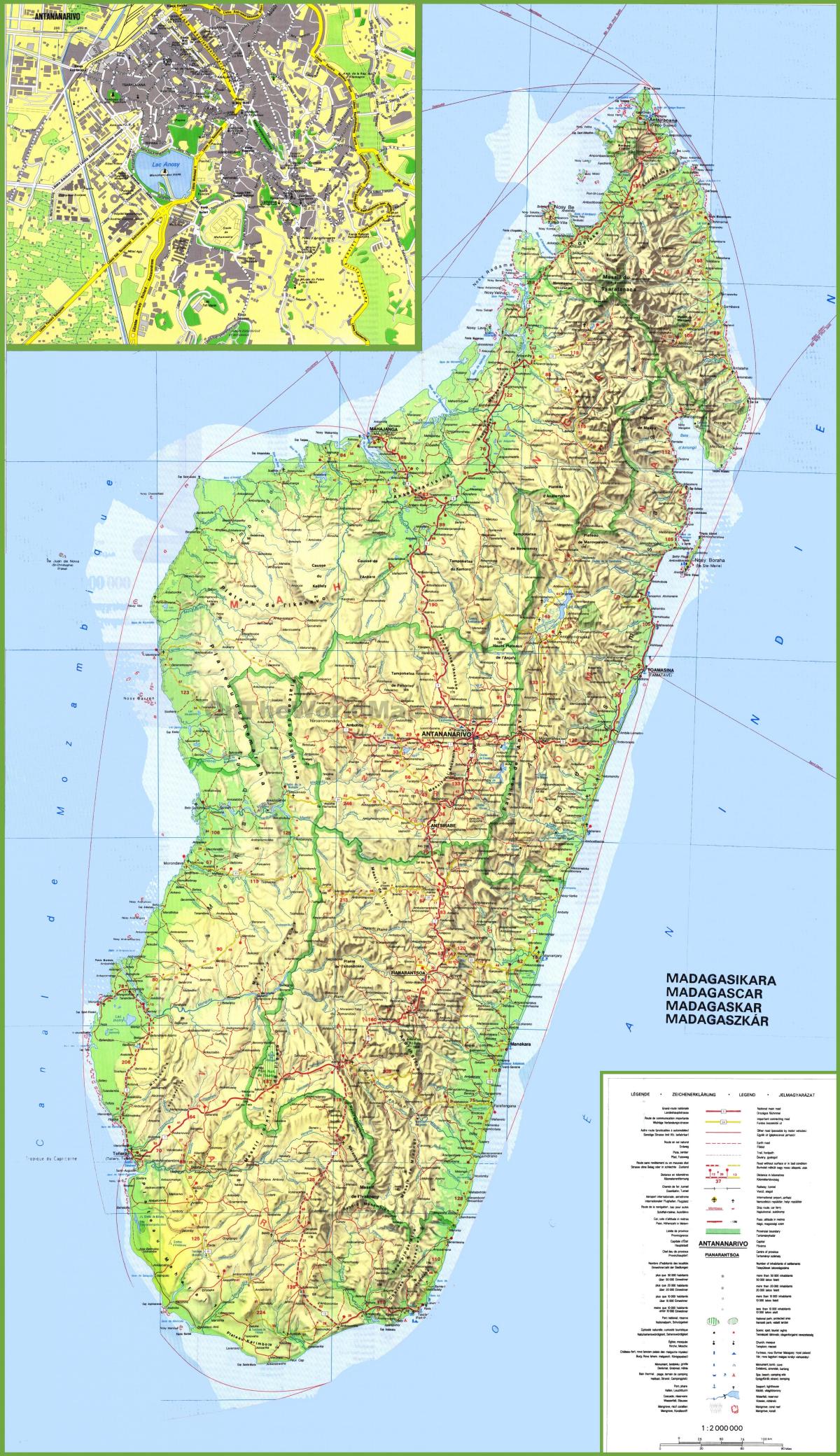 kaart wat Madagaskar
