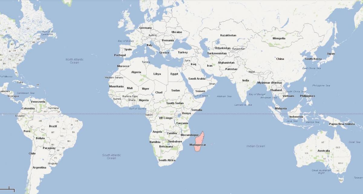 wêreld kaart wat Madagaskar