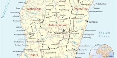 Kaart van Madagaskar lughawens
