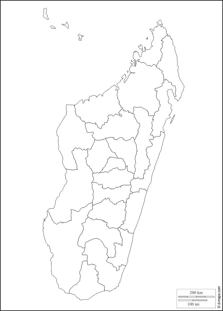 Madagaskar kaart uiteensetting