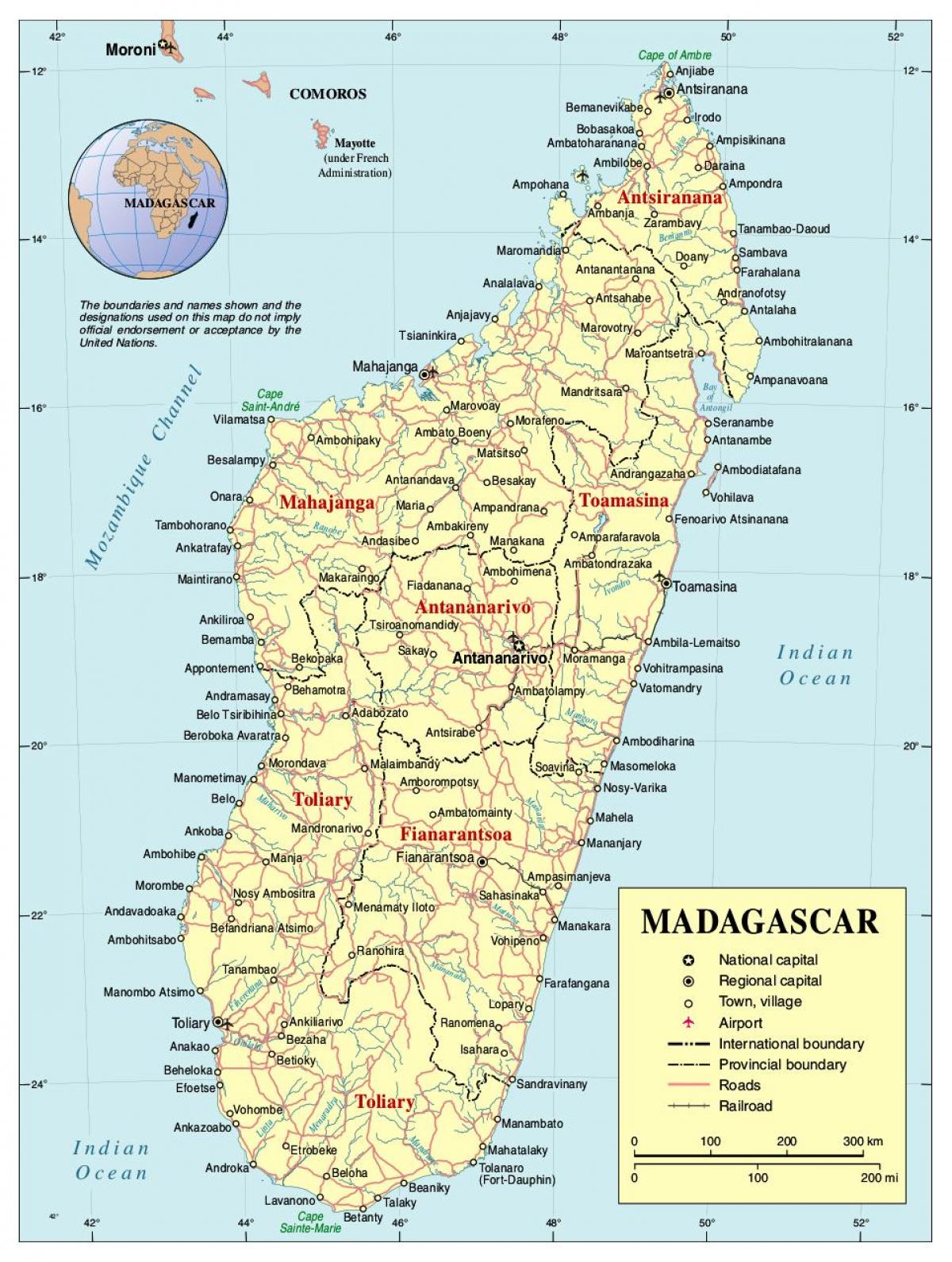kaart van Madagaskar pad