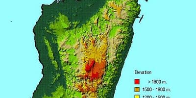 Kaart van Madagaskar geografie