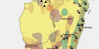 Kaart van Madagaskar natuurlike hulpbronne